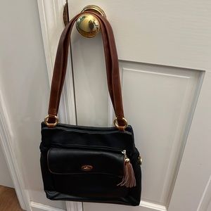 Strada Black with Tan Shoulder bag